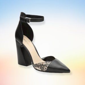 Nine West Snake Print Flared Block Heel Hartley Pumps